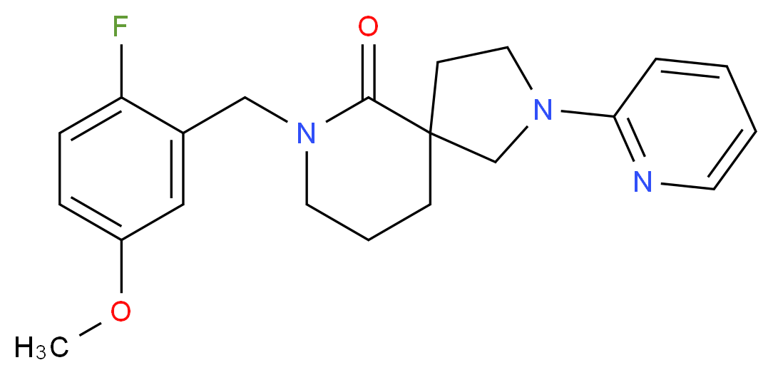 7-(2-fluoro-5-methoxybenzyl)-2-(2-pyridinyl)-2,7-diazaspiro[4.5]decan-6-one_Molecular_structure_CAS_)