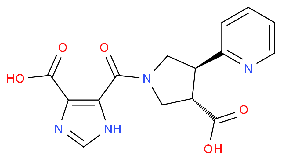 5-{[(3S*,4S*)-3-carboxy-4-pyridin-2-ylpyrrolidin-1-yl]carbonyl}-1H-imidazole-4-carboxylic acid_Molecular_structure_CAS_)