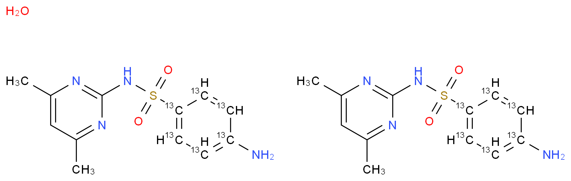 Sulfamethazine-(phenyl-13C6) hemihydrate_Molecular_structure_CAS_1196157-77-3)