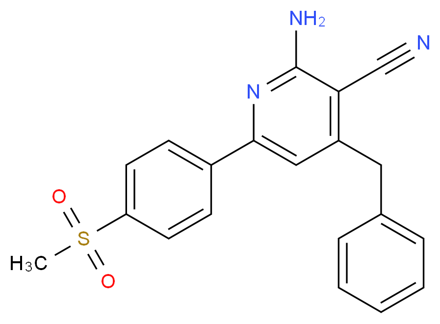 2-amino-4-benzyl-6-[4-(methylsulfonyl)phenyl]nicotinonitrile_Molecular_structure_CAS_)
