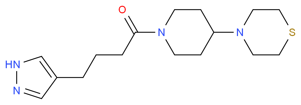 4-{1-[4-(1H-pyrazol-4-yl)butanoyl]piperidin-4-yl}thiomorpholine_Molecular_structure_CAS_)