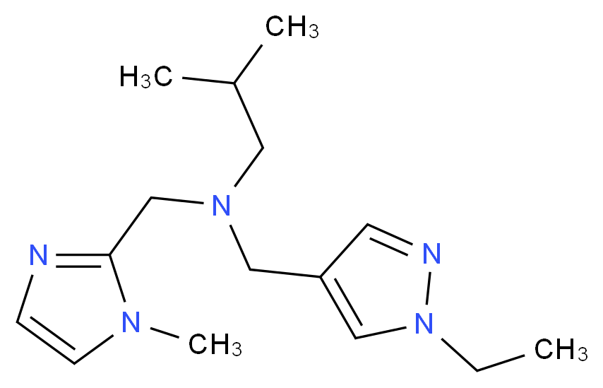 N-[(1-ethyl-1H-pyrazol-4-yl)methyl]-2-methyl-N-[(1-methyl-1H-imidazol-2-yl)methyl]propan-1-amine_Molecular_structure_CAS_)