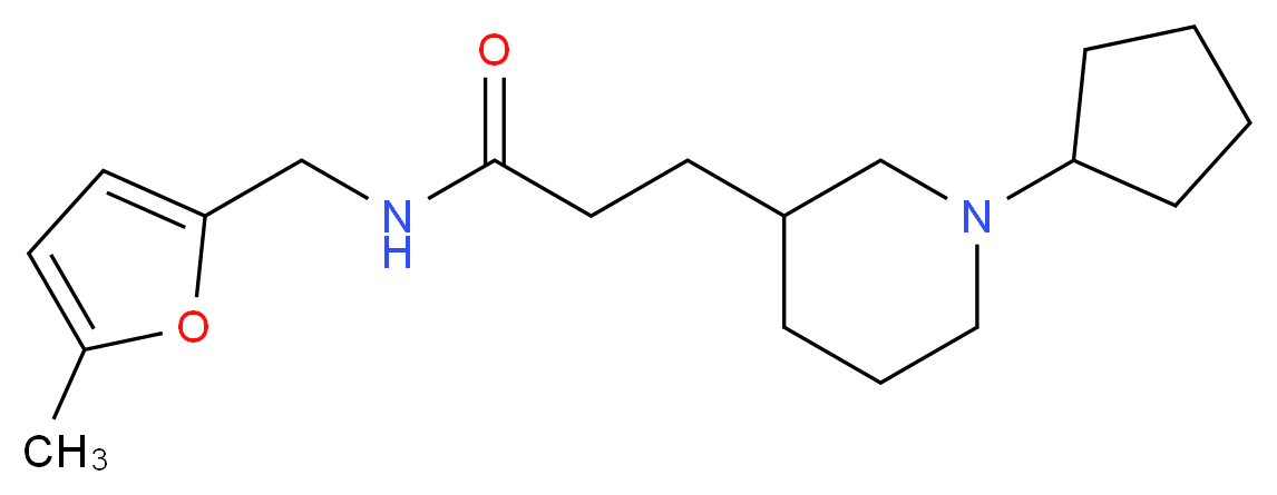 3-(1-cyclopentyl-3-piperidinyl)-N-[(5-methyl-2-furyl)methyl]propanamide_Molecular_structure_CAS_)