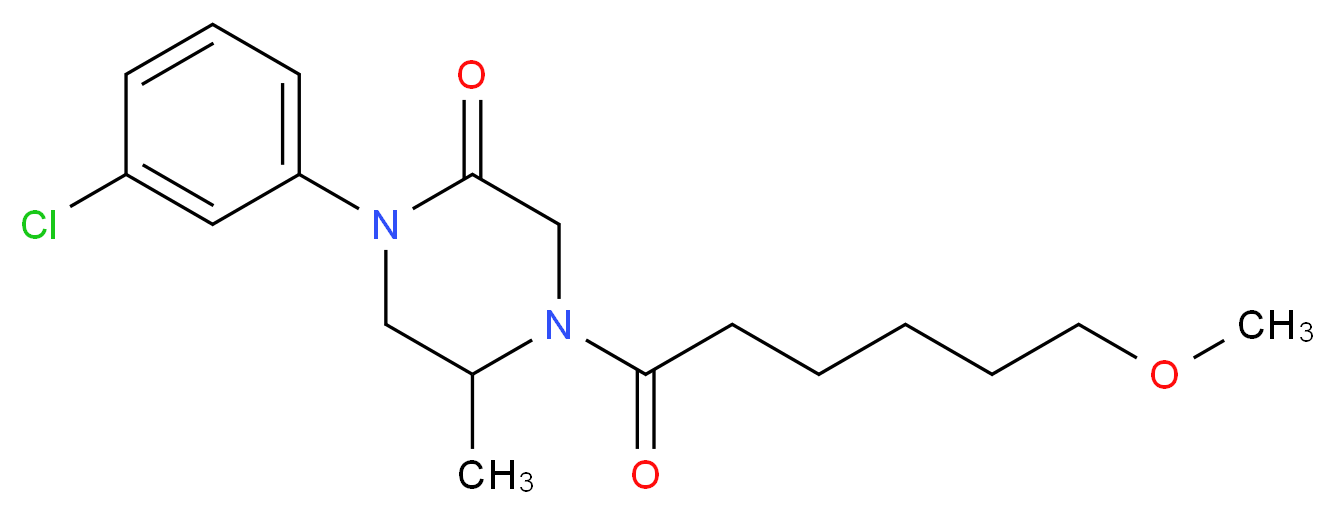 1-(3-chlorophenyl)-4-(6-methoxyhexanoyl)-5-methyl-2-piperazinone_Molecular_structure_CAS_)