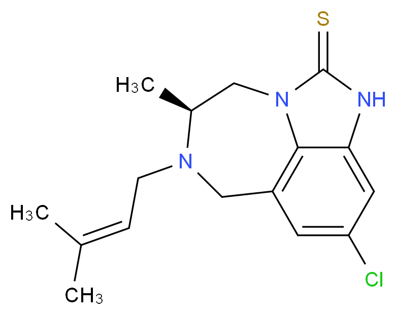 4-CHLORO-8-METHYL-7-(3-METHYL-BUT-2-ENYL)-6,7,8,9-TETRAHYDRO-2H-2,7,9A-TRIAZA-BENZO[CD]AZULENE-1-THIONE_Molecular_structure_CAS_)
