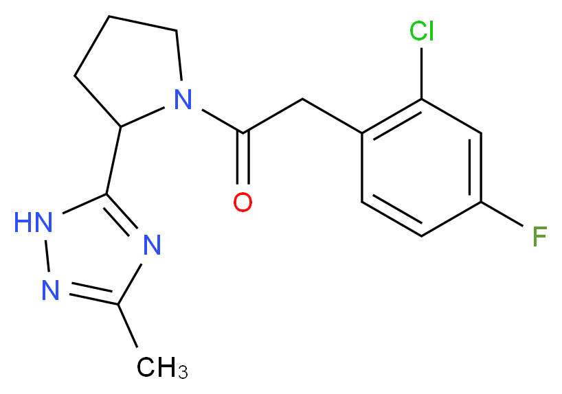 5-{1-[(2-chloro-4-fluorophenyl)acetyl]pyrrolidin-2-yl}-3-methyl-1H-1,2,4-triazole_Molecular_structure_CAS_)