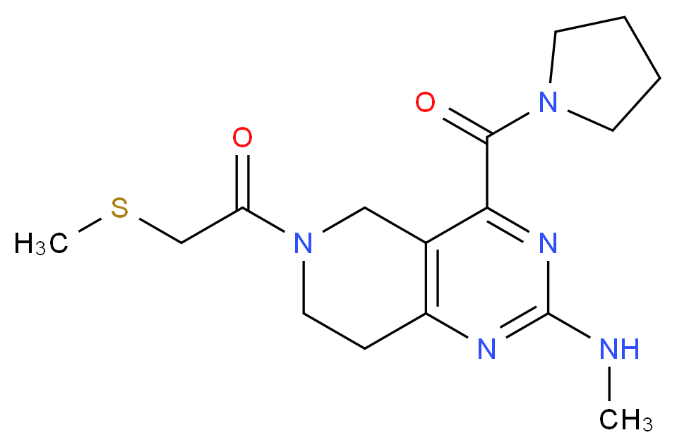 N-methyl-6-[(methylthio)acetyl]-4-(1-pyrrolidinylcarbonyl)-5,6,7,8-tetrahydropyrido[4,3-d]pyrimidin-2-amine_Molecular_structure_CAS_)