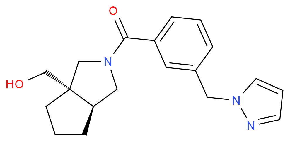 [(3aS*,6aS*)-2-[3-(1H-pyrazol-1-ylmethyl)benzoyl]hexahydrocyclopenta[c]pyrrol-3a(1H)-yl]methanol_Molecular_structure_CAS_)