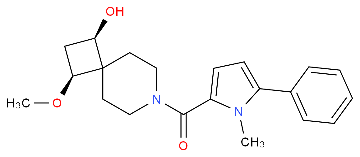 (1R*,3S*)-3-methoxy-7-[(1-methyl-5-phenyl-1H-pyrrol-2-yl)carbonyl]-7-azaspiro[3.5]nonan-1-ol_Molecular_structure_CAS_)
