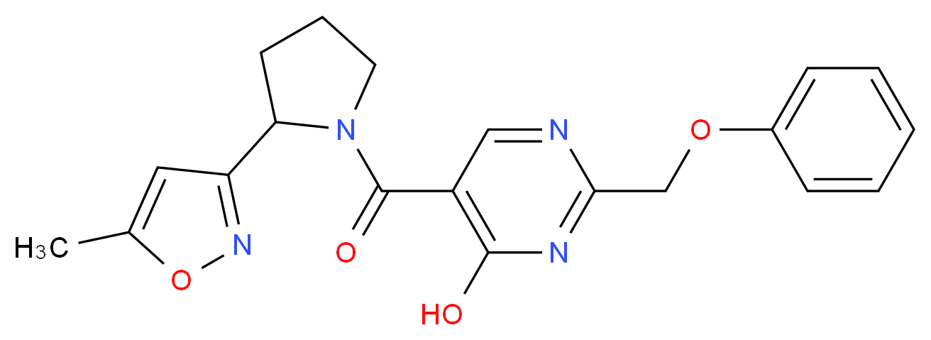 5-{[2-(5-methylisoxazol-3-yl)pyrrolidin-1-yl]carbonyl}-2-(phenoxymethyl)pyrimidin-4-ol_Molecular_structure_CAS_)