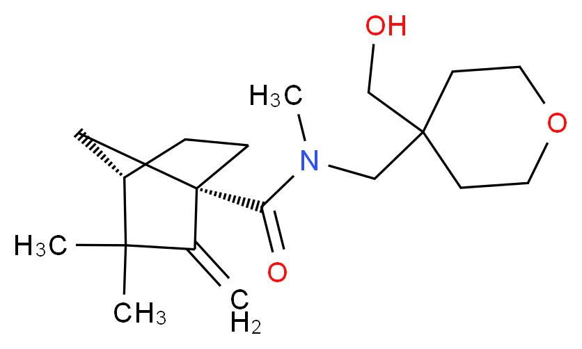 (1S*,4S*)-N-{[4-(hydroxymethyl)tetrahydro-2H-pyran-4-yl]methyl}-N,3,3-trimethyl-2-methylenebicyclo[2.2.1]heptane-1-carboxamide_Molecular_structure_CAS_)
