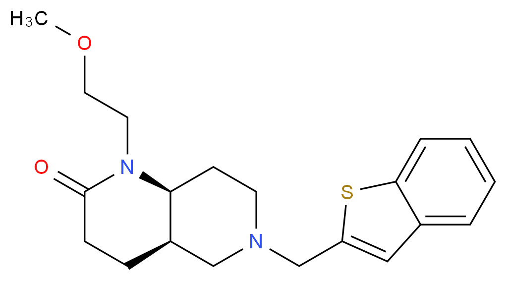 (4aR*,8aS*)-6-(1-benzothien-2-ylmethyl)-1-(2-methoxyethyl)octahydro-1,6-naphthyridin-2(1H)-one_Molecular_structure_CAS_)