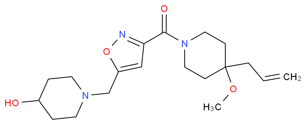 1-({3-[(4-allyl-4-methoxypiperidin-1-yl)carbonyl]isoxazol-5-yl}methyl)piperidin-4-ol_Molecular_structure_CAS_)