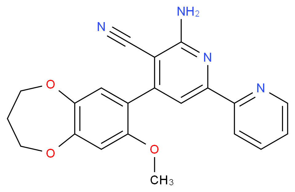6-amino-4-(8-methoxy-3,4-dihydro-2H-1,5-benzodioxepin-7-yl)-2,2'-bipyridine-5-carbonitrile_Molecular_structure_CAS_)