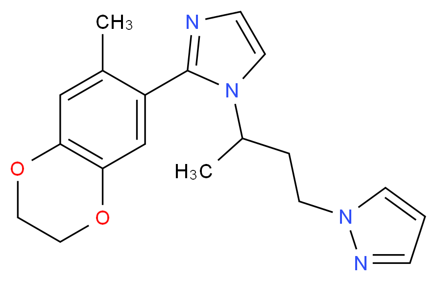 1-{3-[2-(7-methyl-2,3-dihydro-1,4-benzodioxin-6-yl)-1H-imidazol-1-yl]butyl}-1H-pyrazole_Molecular_structure_CAS_)