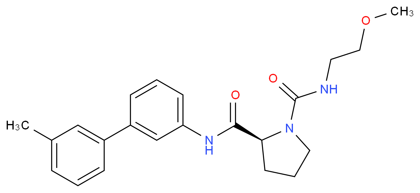 (2S)-N~1~-(2-methoxyethyl)-N~2~-(3'-methylbiphenyl-3-yl)pyrrolidine-1,2-dicarboxamide_Molecular_structure_CAS_)
