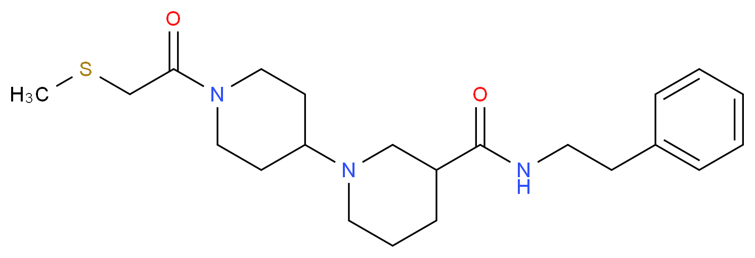 1'-[(methylthio)acetyl]-N-(2-phenylethyl)-1,4'-bipiperidine-3-carboxamide_Molecular_structure_CAS_)
