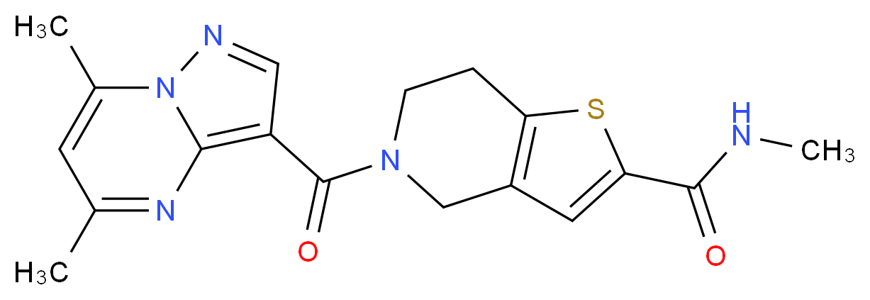 5-[(5,7-dimethylpyrazolo[1,5-a]pyrimidin-3-yl)carbonyl]-N-methyl-4,5,6,7-tetrahydrothieno[3,2-c]pyridine-2-carboxamide_Molecular_structure_CAS_)