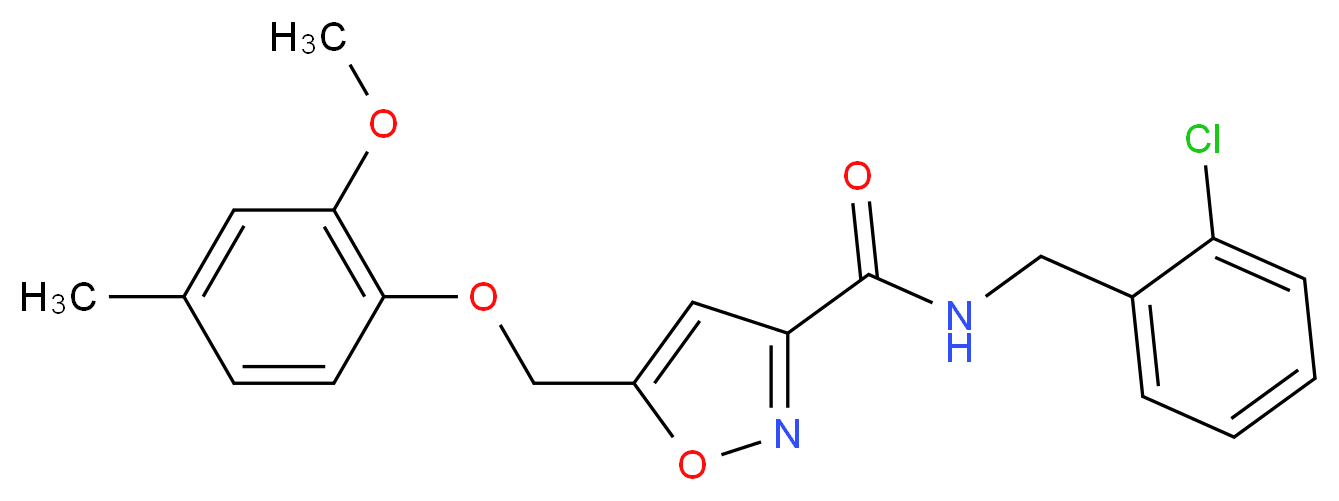 N-(2-chlorobenzyl)-5-[(2-methoxy-4-methylphenoxy)methyl]-3-isoxazolecarboxamide_Molecular_structure_CAS_)