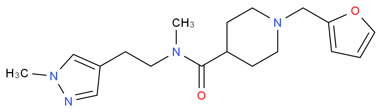 1-(2-furylmethyl)-N-methyl-N-[2-(1-methyl-1H-pyrazol-4-yl)ethyl]piperidine-4-carboxamide_Molecular_structure_CAS_)