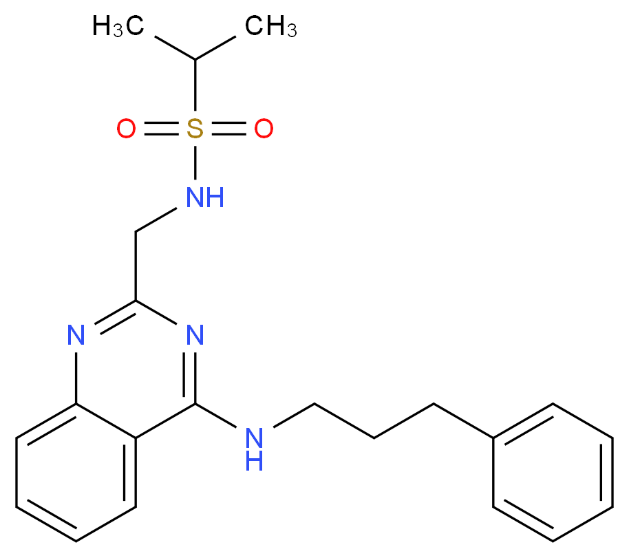 N-({4-[(3-phenylpropyl)amino]-2-quinazolinyl}methyl)-2-propanesulfonamide_Molecular_structure_CAS_)