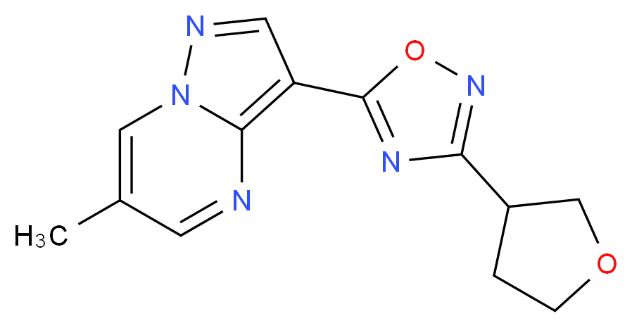 6-methyl-3-[3-(tetrahydrofuran-3-yl)-1,2,4-oxadiazol-5-yl]pyrazolo[1,5-a]pyrimidine_Molecular_structure_CAS_)