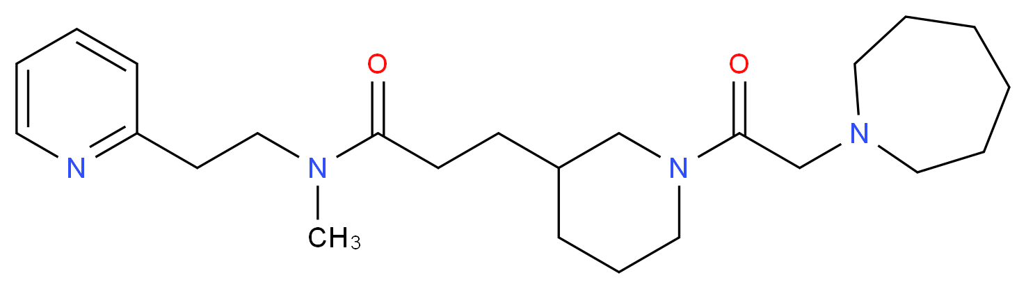 3-[1-(1-azepanylacetyl)-3-piperidinyl]-N-methyl-N-[2-(2-pyridinyl)ethyl]propanamide_Molecular_structure_CAS_)