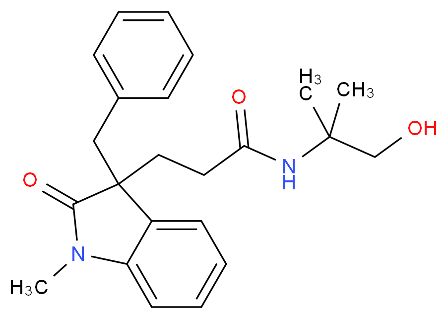 3-(3-benzyl-1-methyl-2-oxo-2,3-dihydro-1H-indol-3-yl)-N-(2-hydroxy-1,1-dimethylethyl)propanamide_Molecular_structure_CAS_)