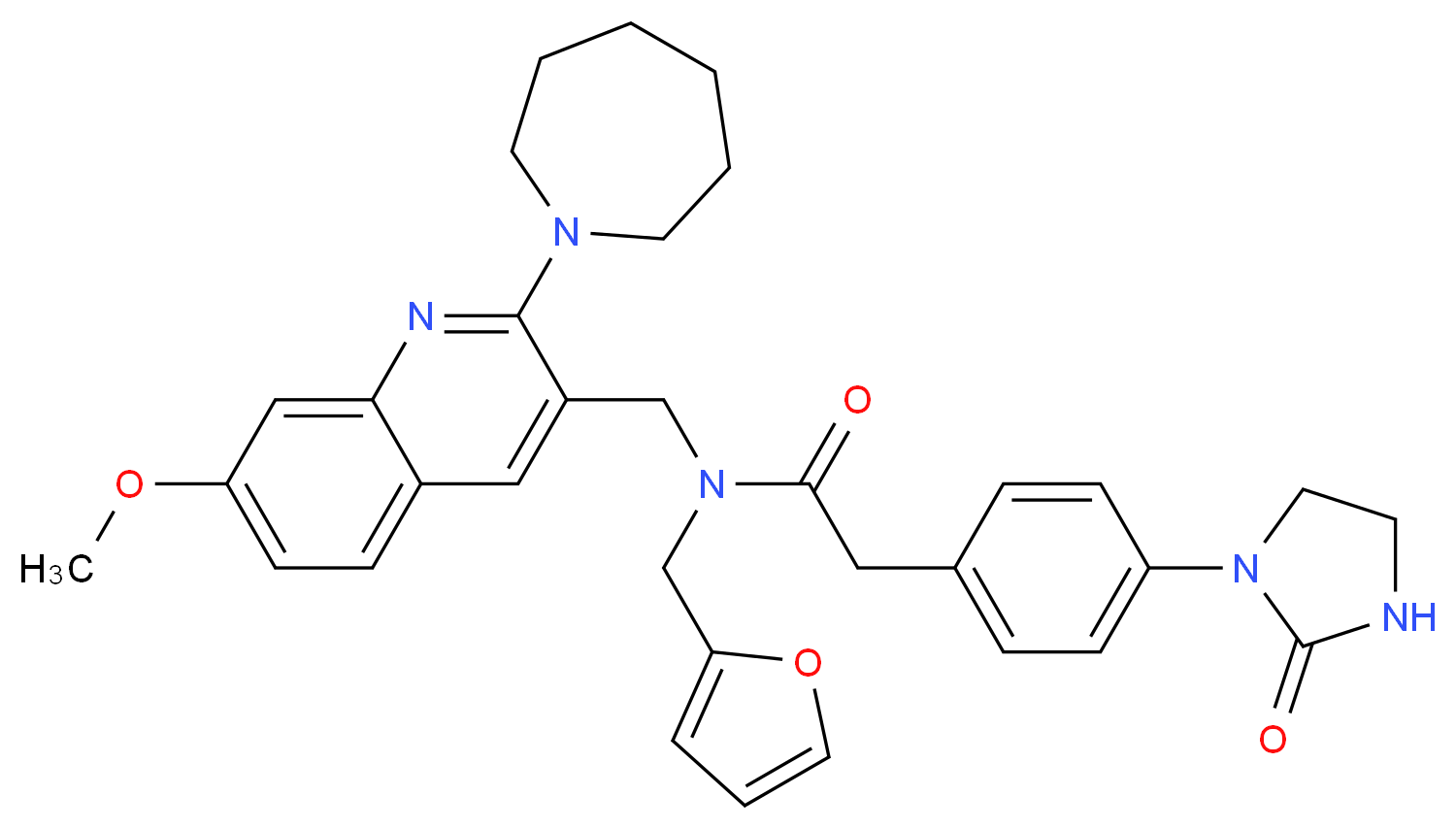 N-{[2-(1-azepanyl)-7-methoxy-3-quinolinyl]methyl}-N-(2-furylmethyl)-2-[4-(2-oxo-1-imidazolidinyl)phenyl]acetamide_Molecular_structure_CAS_)