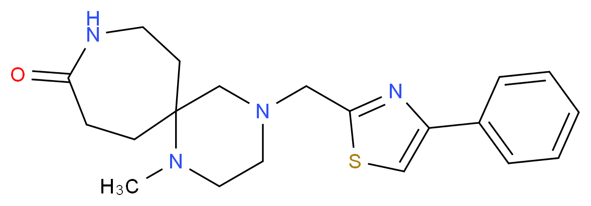 1-methyl-4-[(4-phenyl-1,3-thiazol-2-yl)methyl]-1,4,9-triazaspiro[5.6]dodecan-10-one_Molecular_structure_CAS_)