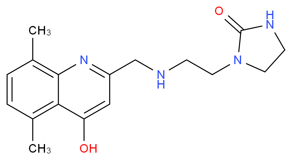 1-(2-{[(4-hydroxy-5,8-dimethylquinolin-2-yl)methyl]amino}ethyl)imidazolidin-2-one_Molecular_structure_CAS_)