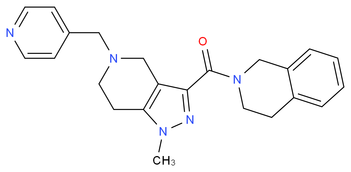 2-{[1-methyl-5-(4-pyridinylmethyl)-4,5,6,7-tetrahydro-1H-pyrazolo[4,3-c]pyridin-3-yl]carbonyl}-1,2,3,4-tetrahydroisoquinoline_Molecular_structure_CAS_)