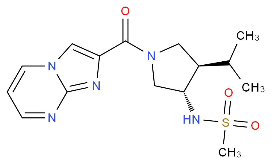 N-[(3S*,4R*)-1-(imidazo[1,2-a]pyrimidin-2-ylcarbonyl)-4-isopropyl-3-pyrrolidinyl]methanesulfonamide_Molecular_structure_CAS_)