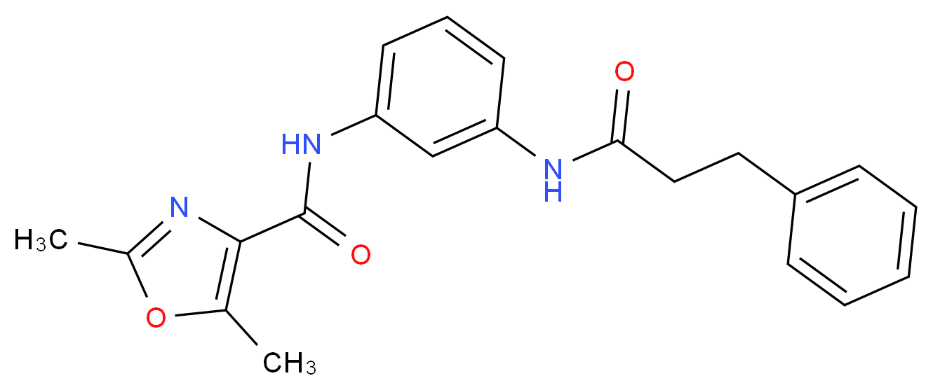 2,5-dimethyl-N-{3-[(3-phenylpropanoyl)amino]phenyl}-1,3-oxazole-4-carboxamide_Molecular_structure_CAS_)