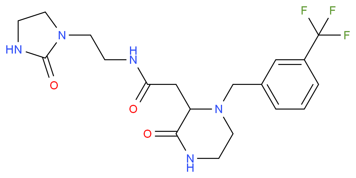 N-[2-(2-oxo-1-imidazolidinyl)ethyl]-2-{3-oxo-1-[3-(trifluoromethyl)benzyl]-2-piperazinyl}acetamide_Molecular_structure_CAS_)