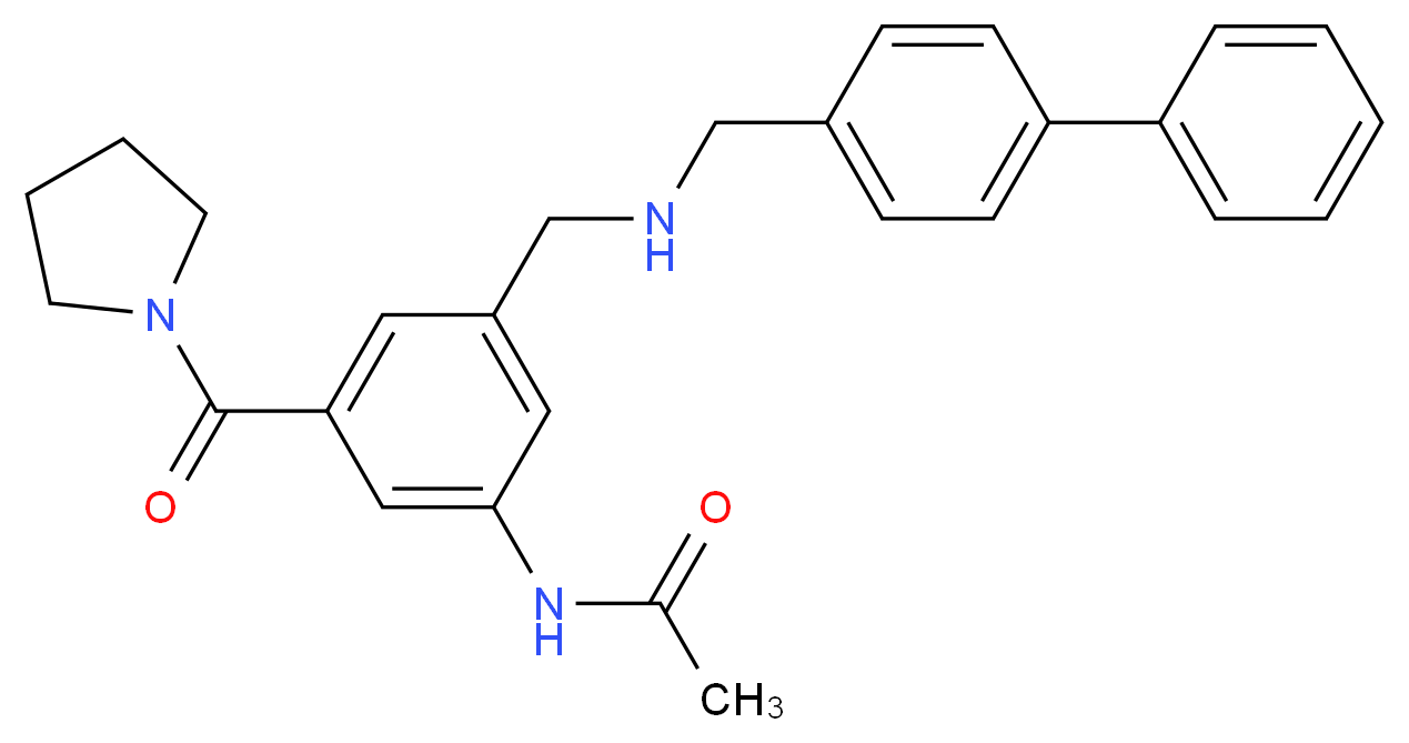 N-[3-{[(4-biphenylylmethyl)amino]methyl}-5-(1-pyrrolidinylcarbonyl)phenyl]acetamide_Molecular_structure_CAS_)