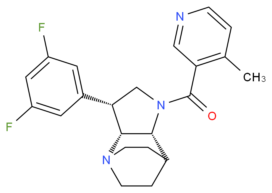(3R*,3aR*,7aR*)-3-(3,5-difluorophenyl)-1-[(4-methylpyridin-3-yl)carbonyl]octahydro-4,7-ethanopyrrolo[3,2-b]pyridine_Molecular_structure_CAS_)