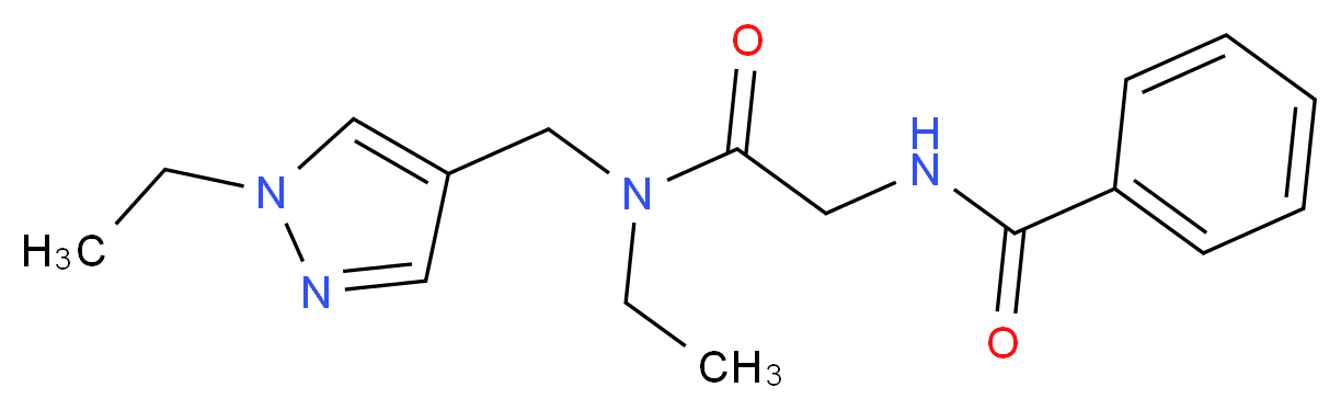 N-(2-{ethyl[(1-ethyl-1H-pyrazol-4-yl)methyl]amino}-2-oxoethyl)benzamide_Molecular_structure_CAS_)