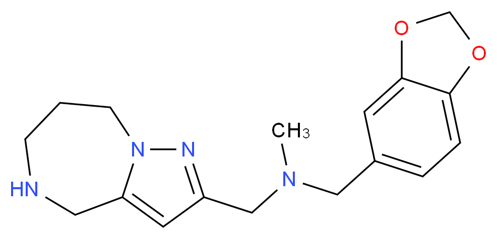 (1,3-benzodioxol-5-ylmethyl)methyl(5,6,7,8-tetrahydro-4H-pyrazolo[1,5-a][1,4]diazepin-2-ylmethyl)amine_Molecular_structure_CAS_)