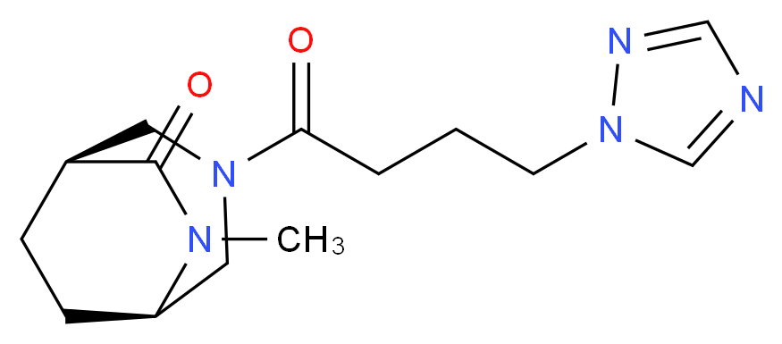 (1S*,5R*)-6-methyl-3-[4-(1H-1,2,4-triazol-1-yl)butanoyl]-3,6-diazabicyclo[3.2.2]nonan-7-one_Molecular_structure_CAS_)