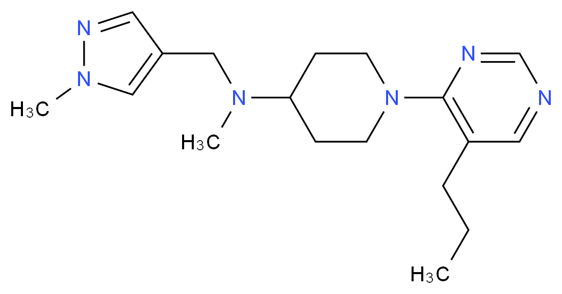 N-methyl-N-[(1-methyl-1H-pyrazol-4-yl)methyl]-1-(5-propylpyrimidin-4-yl)piperidin-4-amine_Molecular_structure_CAS_)