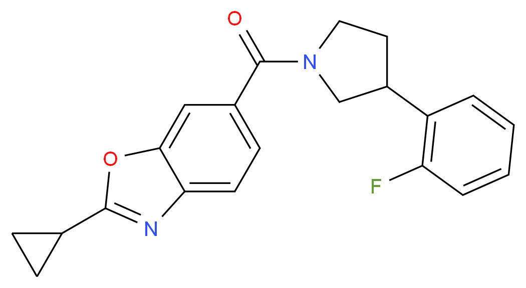 2-cyclopropyl-6-{[3-(2-fluorophenyl)-1-pyrrolidinyl]carbonyl}-1,3-benzoxazole_Molecular_structure_CAS_)