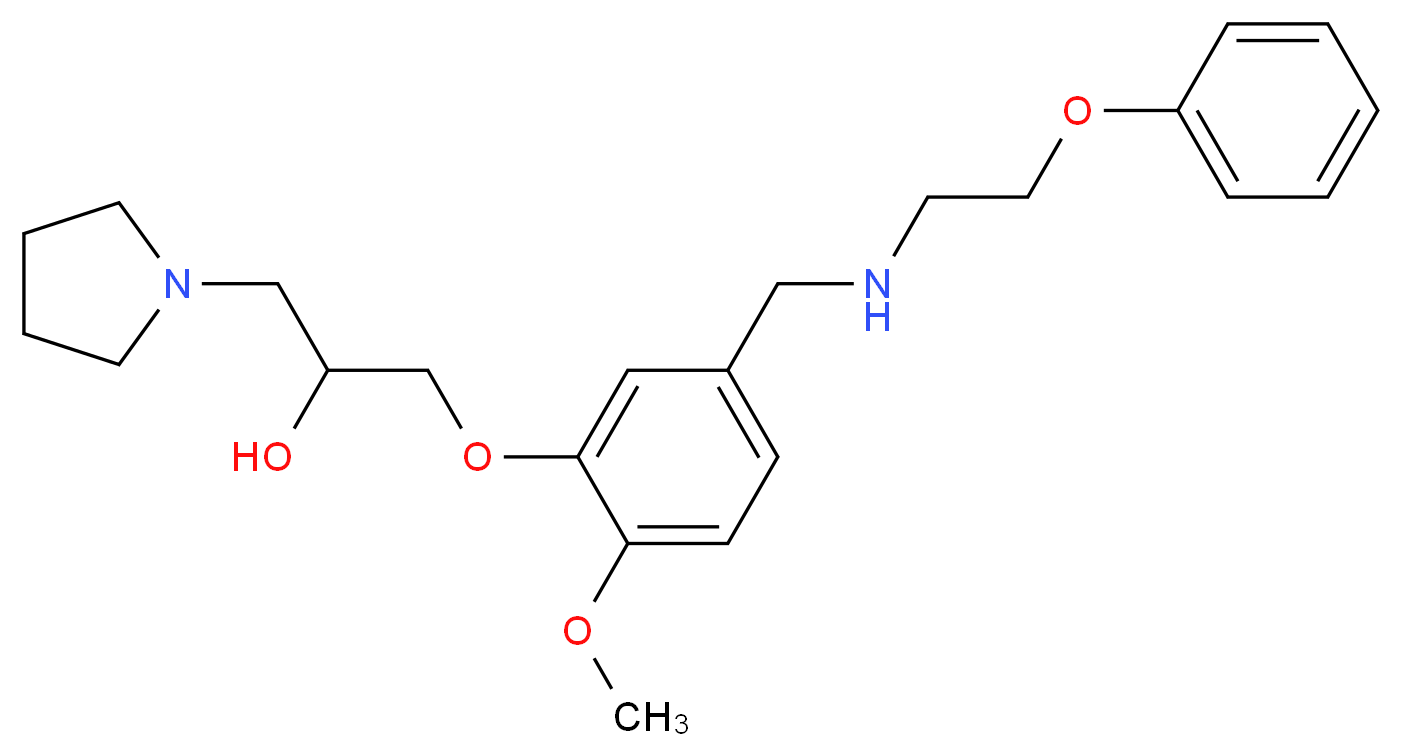 1-(2-methoxy-5-{[(2-phenoxyethyl)amino]methyl}phenoxy)-3-(1-pyrrolidinyl)-2-propanol_Molecular_structure_CAS_)