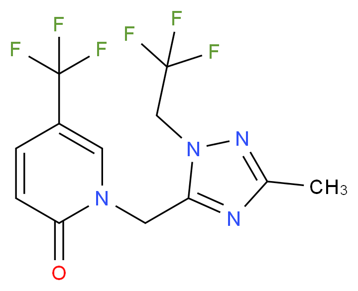 1-{[3-methyl-1-(2,2,2-trifluoroethyl)-1H-1,2,4-triazol-5-yl]methyl}-5-(trifluoromethyl)pyridin-2(1H)-one_Molecular_structure_CAS_)