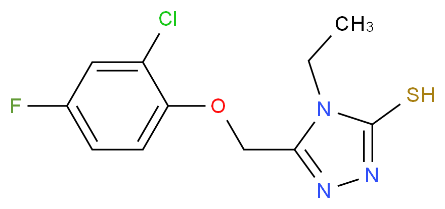 5-[(2-Chloro-4-fluorophenoxy)methyl]-4-ethyl-4H-1,2,4-triazole-3-thiol_Molecular_structure_CAS_)