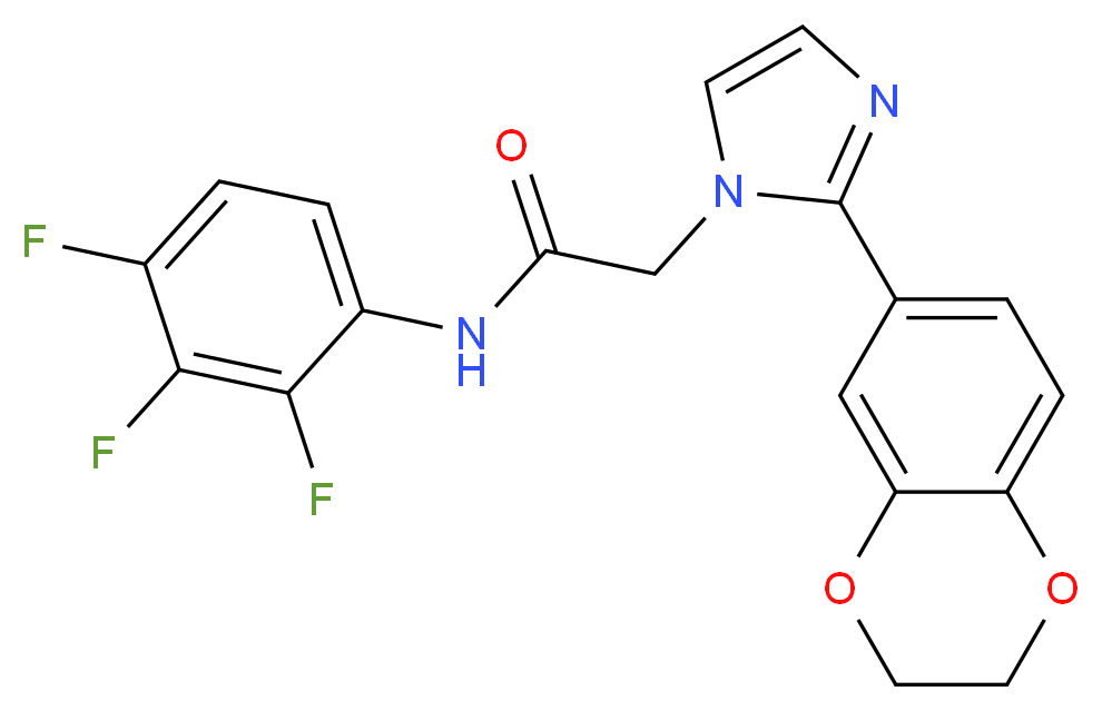 2-[2-(2,3-dihydro-1,4-benzodioxin-6-yl)-1H-imidazol-1-yl]-N-(2,3,4-trifluorophenyl)acetamide_Molecular_structure_CAS_)