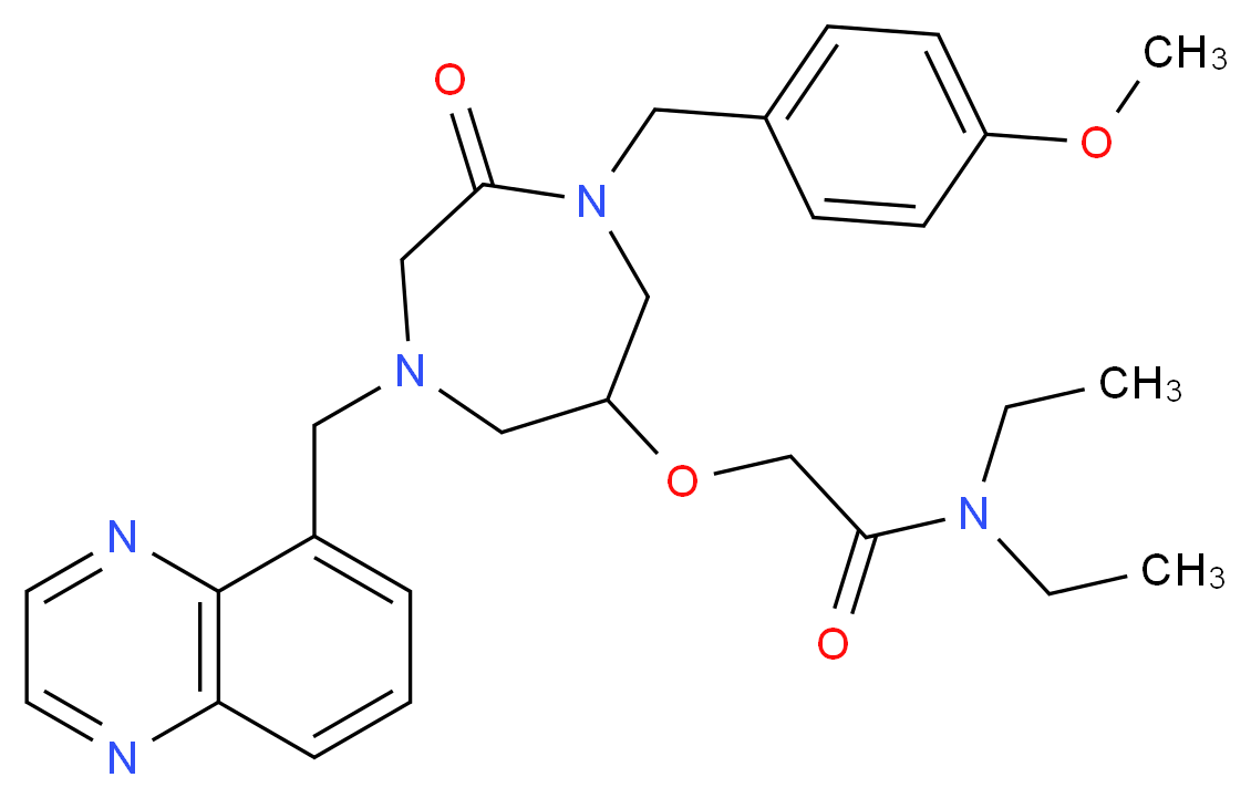 N,N-diethyl-2-{[1-(4-methoxybenzyl)-2-oxo-4-(5-quinoxalinylmethyl)-1,4-diazepan-6-yl]oxy}acetamide_Molecular_structure_CAS_)