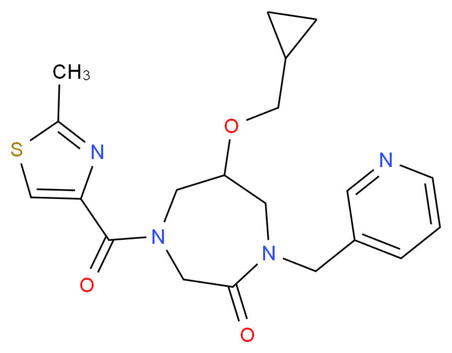 6-(cyclopropylmethoxy)-4-[(2-methyl-1,3-thiazol-4-yl)carbonyl]-1-(3-pyridinylmethyl)-1,4-diazepan-2-one_Molecular_structure_CAS_)