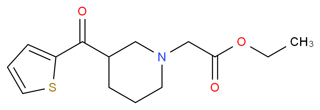 ethyl [3-(2-thienylcarbonyl)piperidin-1-yl]acetate_Molecular_structure_CAS_)