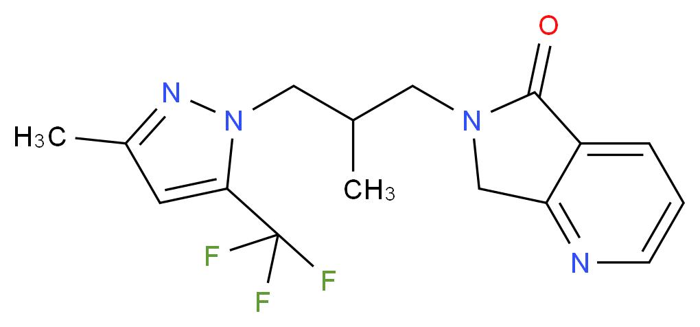 6-{2-methyl-3-[3-methyl-5-(trifluoromethyl)-1H-pyrazol-1-yl]propyl}-6,7-dihydro-5H-pyrrolo[3,4-b]pyridin-5-one_Molecular_structure_CAS_)